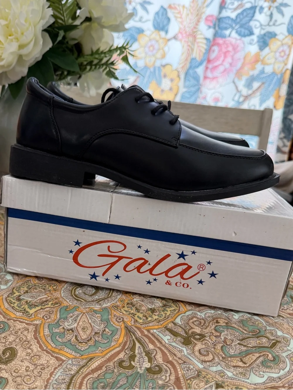 New Boy’s Dress Oxford Lace-Up Formal Shoes Sz 7 NIB Black Gala & Co